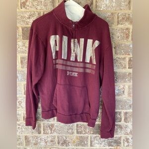 PINK 1/4 zip sweatshirt Size Small
